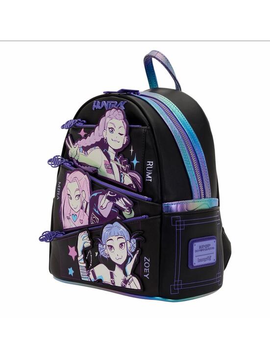 Loungefly KPop Demon Hunters HUNTR/X Mini Backpack with Photo Card Charm NWT main image 4